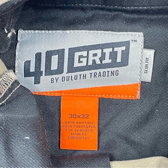 Duluth Trading 40 Grit Pants Mens 30x32 Tan Khaki Slim Fit Casual Canvas - Picture 4 of 7